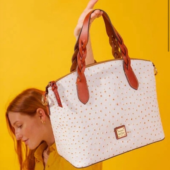 DOONEY & BOURKE Bone Ostrich Celeste Satchel NWT - Picture 5 of 6